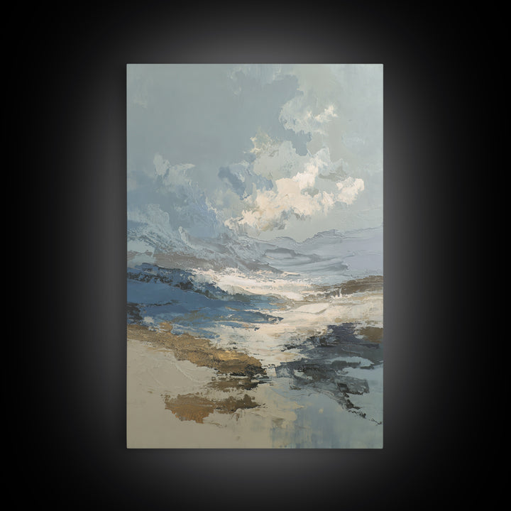 Soft Abstract Wave Forms Framed Canvas Print, Hotel Art, Abstract Art, Hotel Decor, Fine Art, Boutique, Gallery Wall Art, HOT-2x3-90