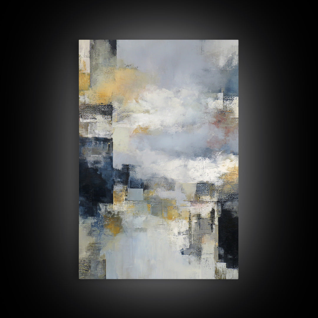 Large Cloudscape with Subtle Drama Framed Canvas Print, Hotel Art, Modern Wall Art, Hotel Decor, Boutique, Neutral Decor, HOT-2x3-97