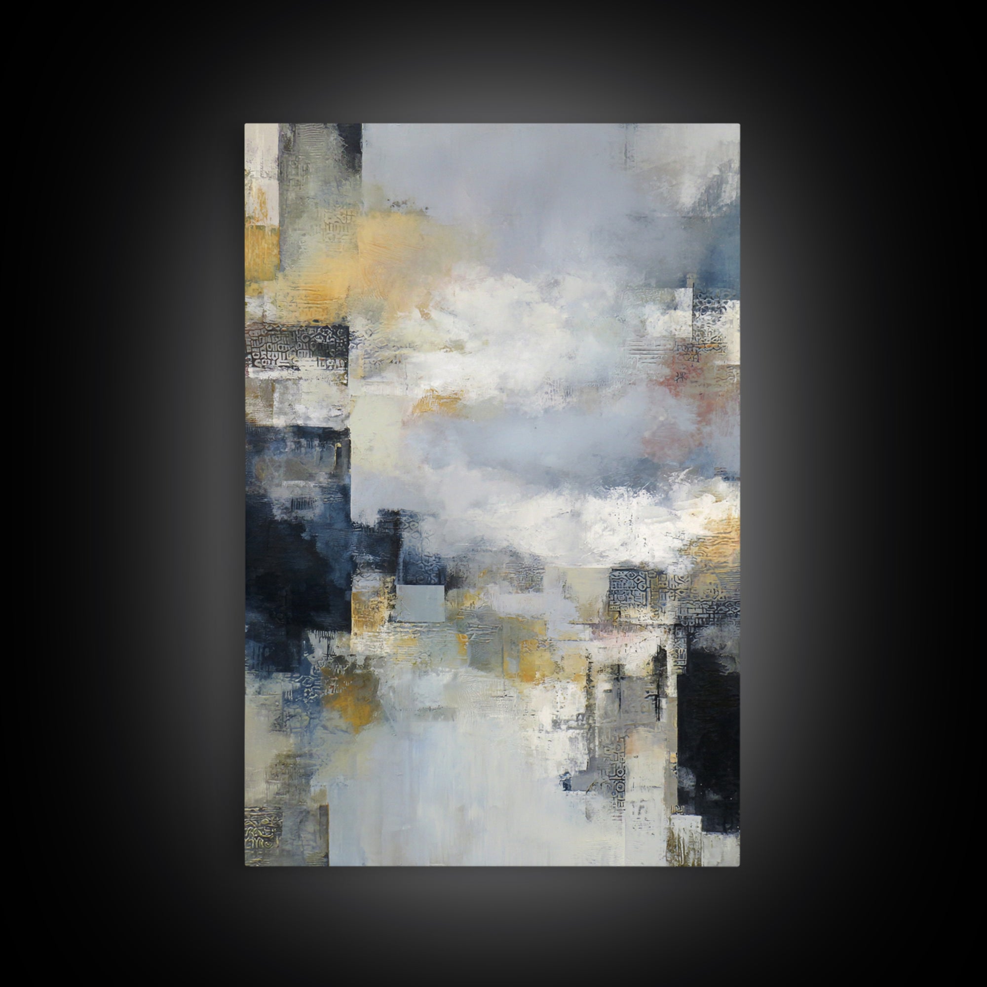 Large Cloudscape with Subtle Drama Framed Canvas Print, Hotel Art, Modern Wall Art, Hotel Decor, Boutique, Neutral Decor, HOT-2x3-97