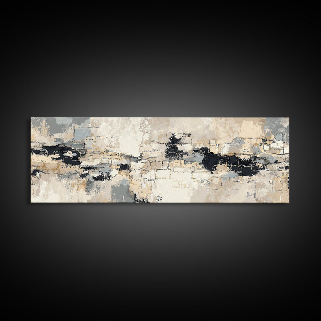 City Map Abstract Lines Without Readable Labels Canvas Print, Hotel Art, Wall Sculpture, Hotel Decor, Abstract Art, Boutique, HOT-3x1-16