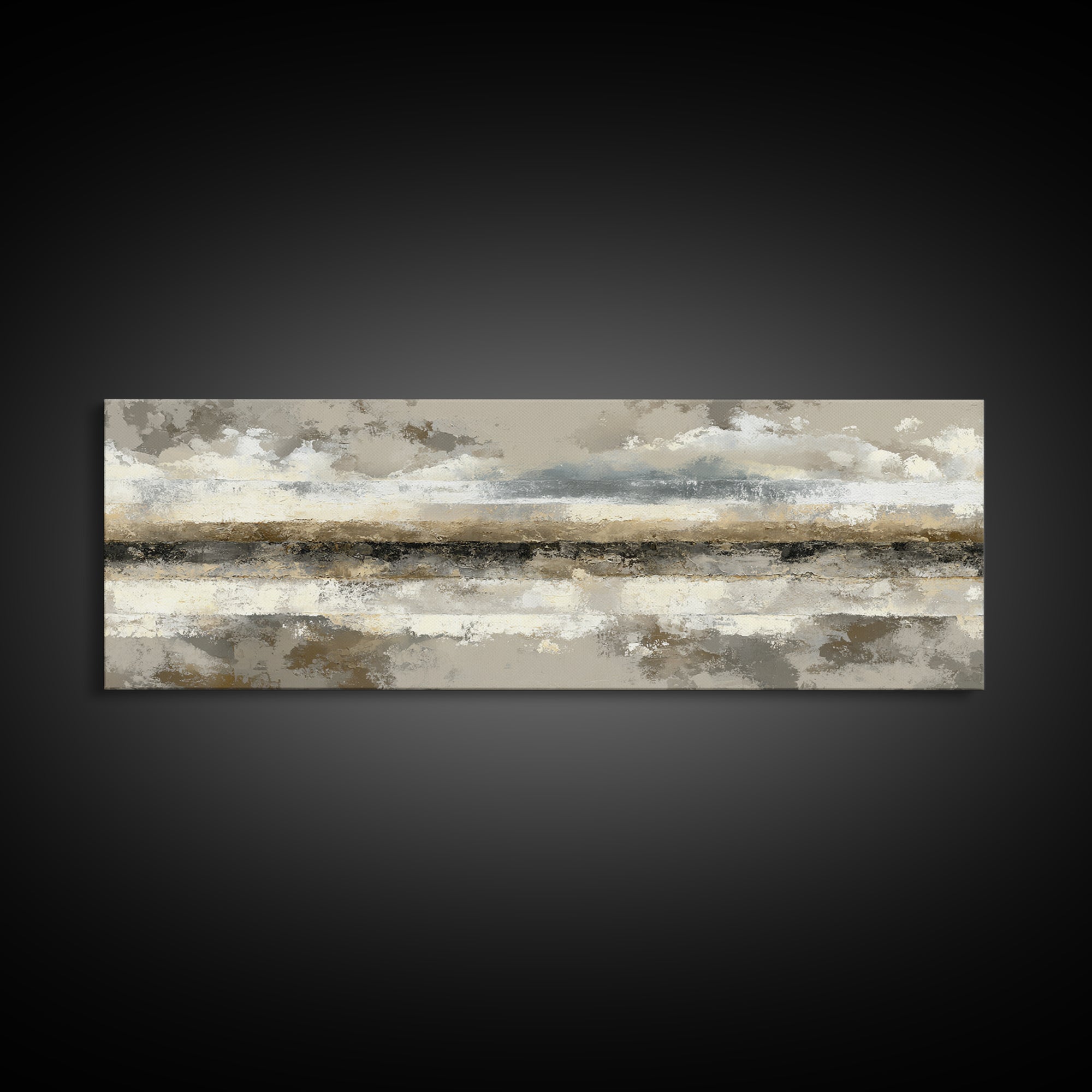Sophisticated Neutral Abstract Framed Canvas Print, Hotel Art, Minimalist Wall Art, Hotel Decor, Abstract Art, Boutique, HOT-3x1-17