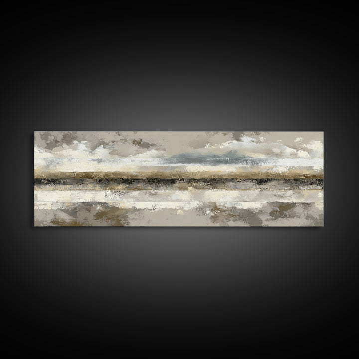 Sophisticated Neutral Abstract Framed Canvas Print, Hotel Art, Minimalist Wall Art, Hotel Decor, Abstract Art, Boutique, HOT-3x1-17