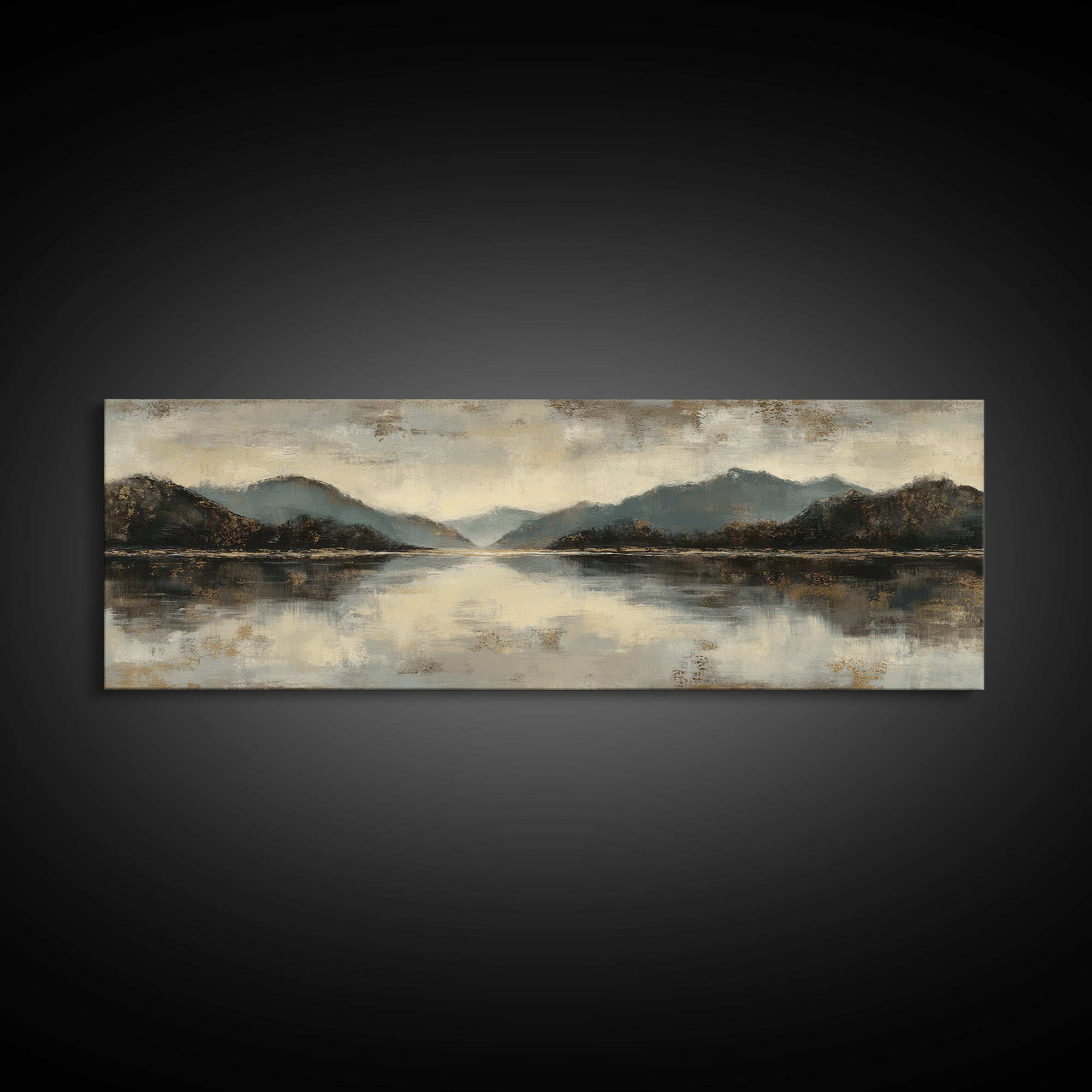Serene Mountain Lake for Boutique Hotel Mood Canvas Print, Hotel Art, Travel Poster, Hotel Decor, Fine Art, Boutique, HOT-3x1-24