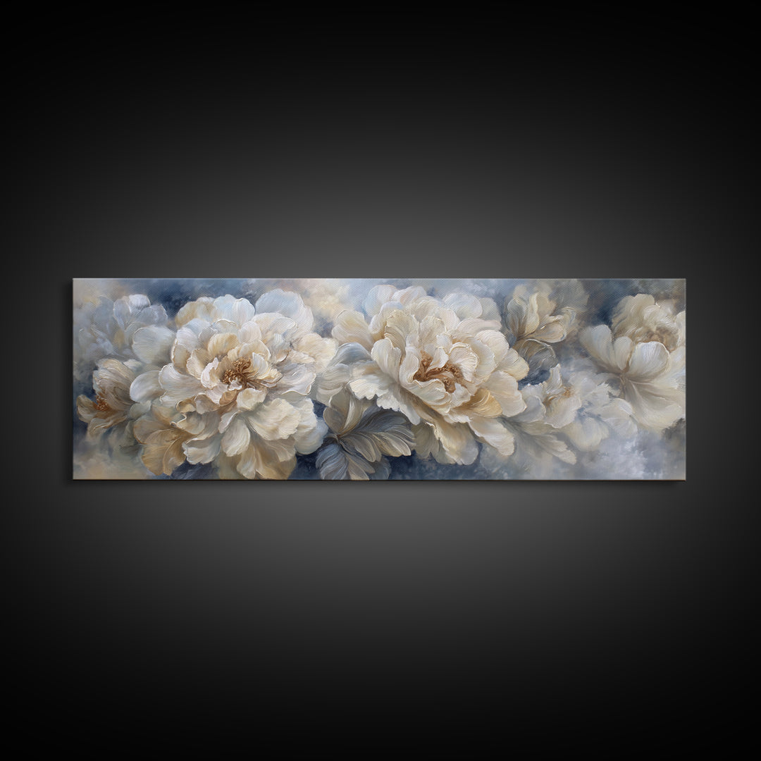 Classic Oil Painted Floral Still Life Canvas Print, Hotel Art, Beach Prints, Hotel Decor, Fine Art, Boutique, Room Decor, HOT-3x1-25