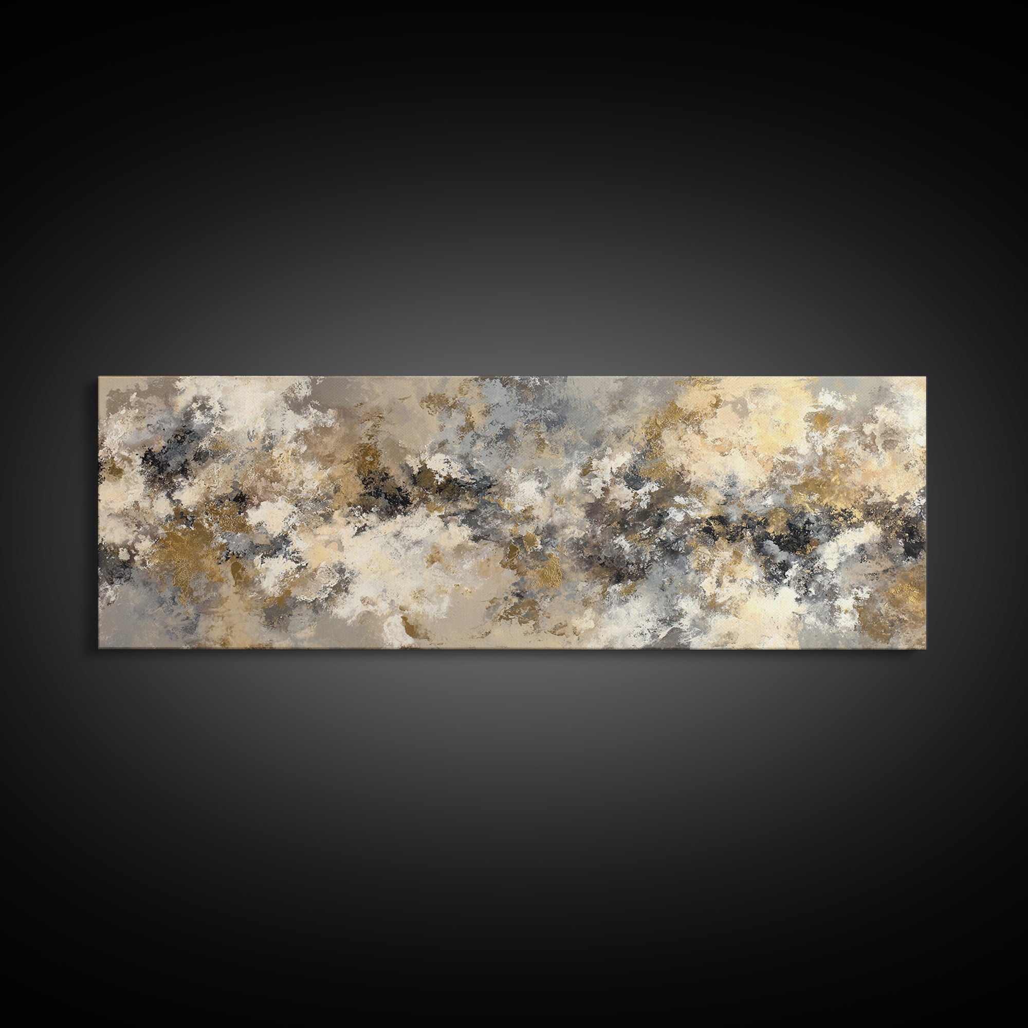 Gold Accented Abstract for Upscale Lobby Canvas Print, Hotel Art, Coastal Wall Art, Hotel Decor, Boutique, Fine Art Print, HOT-3x1-29