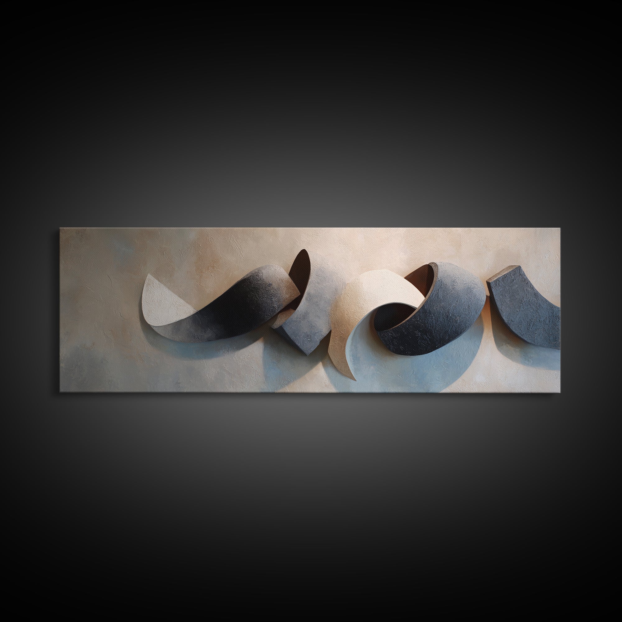 Minimal Sculpture Shapes Canvas Print, Hotel Art, Beach Decor, Hotel Decor, Abstract Art, Boutique, Boho Decor, HOT-3x1-4