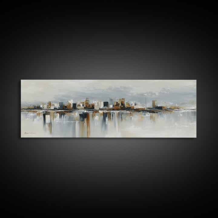 Quiet City Skyline Canvas Print, Hotel Art, Modern Wall Art, Hotel Decor, Abstract Art, Boutique, Neutral Decor, Modern Decor, HOT-3x1-42