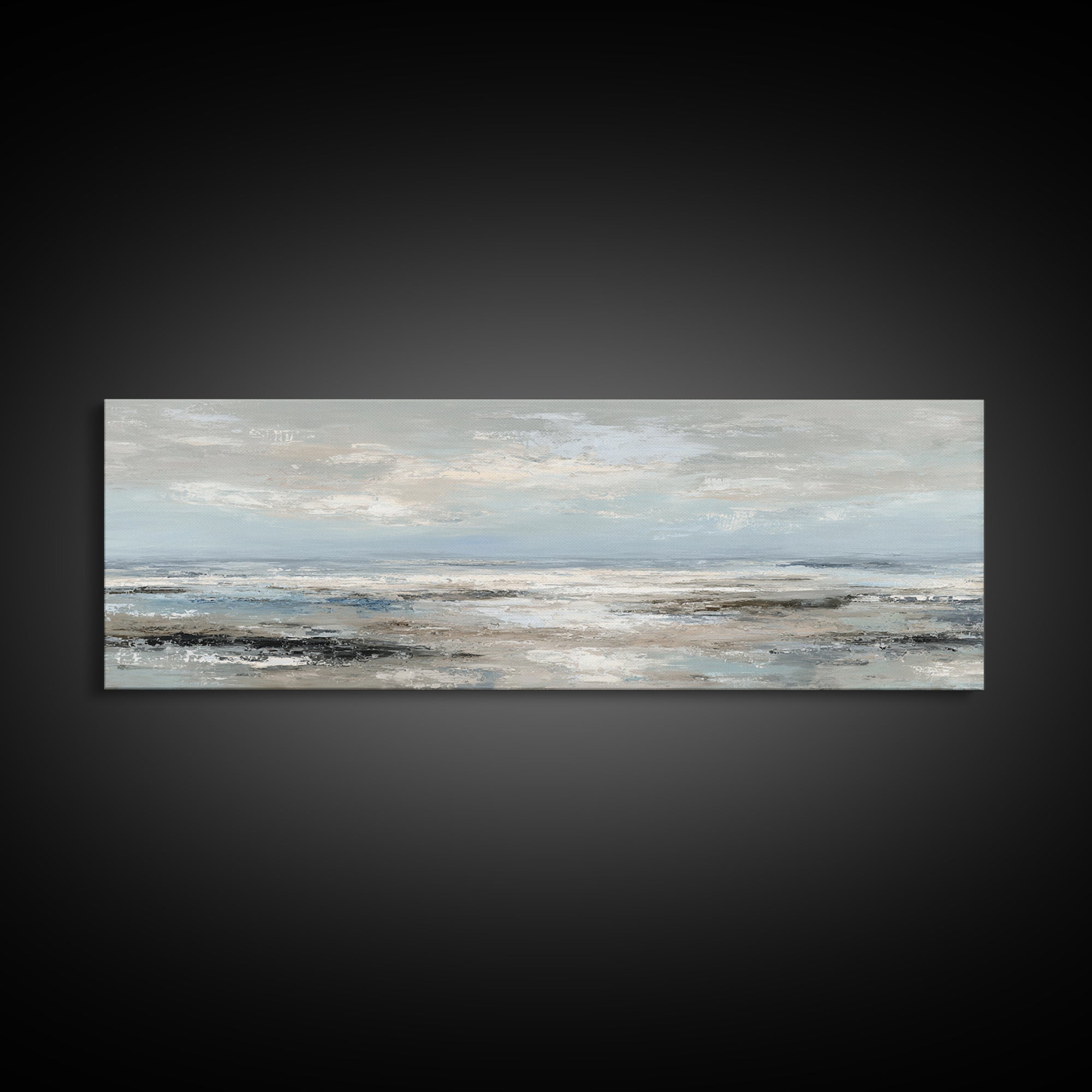 Mediterranean Terrace View Focused on Sea and Framed Canvas Print, Hotel Art, Art Print, Hotel Decor, Fine Art, Boutique, HOT-3x1-51