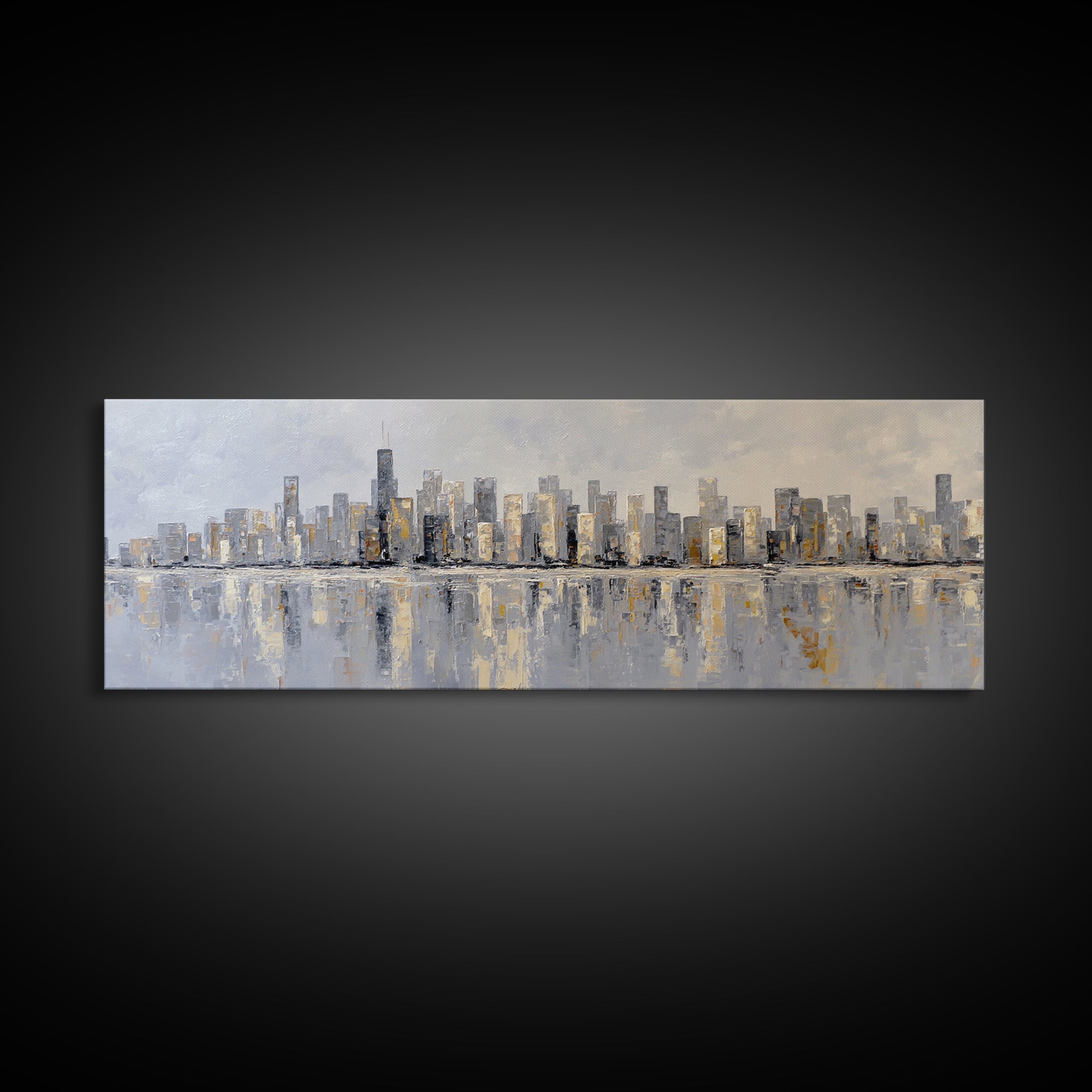 Quiet City Skyline Canvas Print, Hotel Art, Modern Wall Art, Hotel Decor, Abstract Art, Boutique, Neutral Decor, Modern Decor, HOT-3x1-66