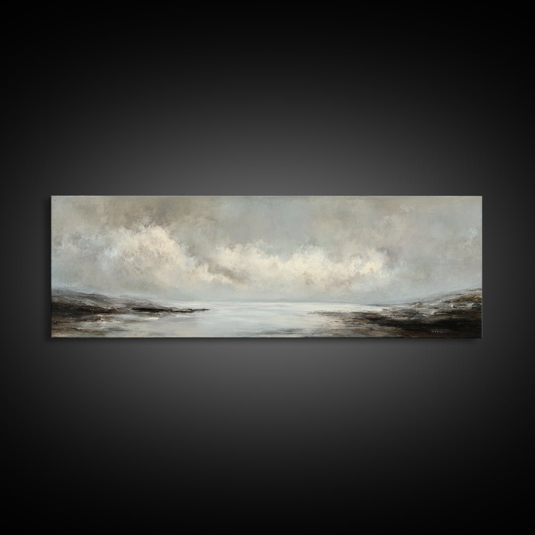 Luxury Monochrome Landscape Canvas Print, Hotel Art, Wall Art, Hotel Decor, Fine Art, Boutique, Abstract Art, Framed Art, HOT-3x1-70