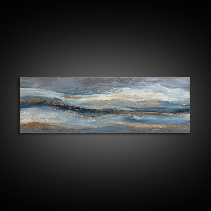 Soft Abstract Wave Forms Framed Canvas Print, Hotel Art, Coastal Wall Art, Hotel Decor, Fine Art, Boutique, Fine Art Print, HOT-3x1-74