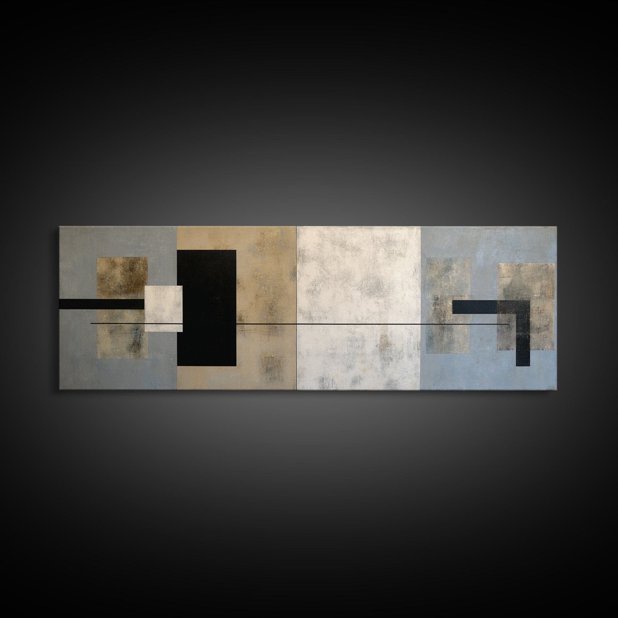 Modern Geometric Composition Canvas Print, Hotel Art, Art Prints, Hotel Decor, Boutique, Modern Wall Art, Wall Sculpture, HOT-3x1-95