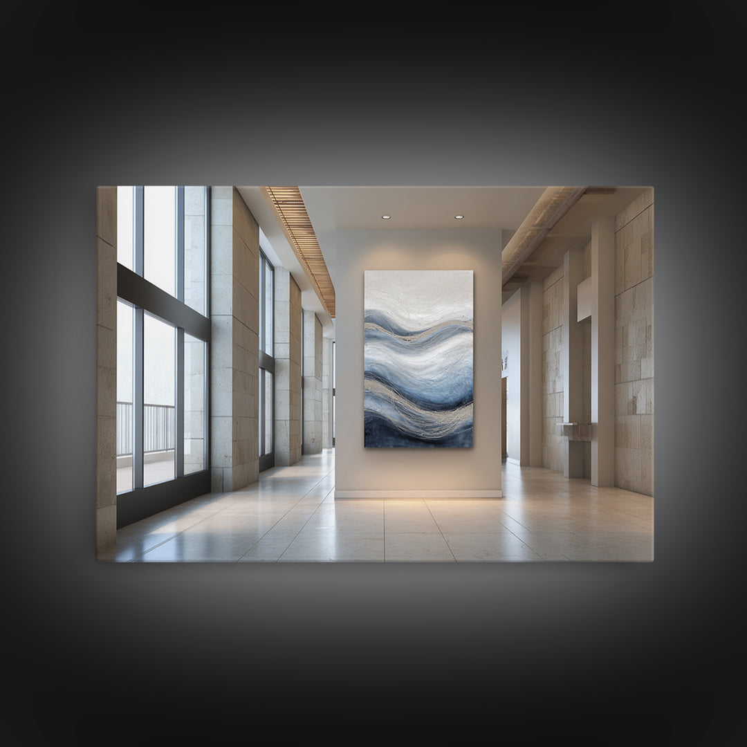 Soft Abstract Wave Forms Framed Canvas Print, Hotel Art, Abstract Art, Hotel Decor, Fine Art, Boutique, Gallery Wall Art, HOT-3x2-14