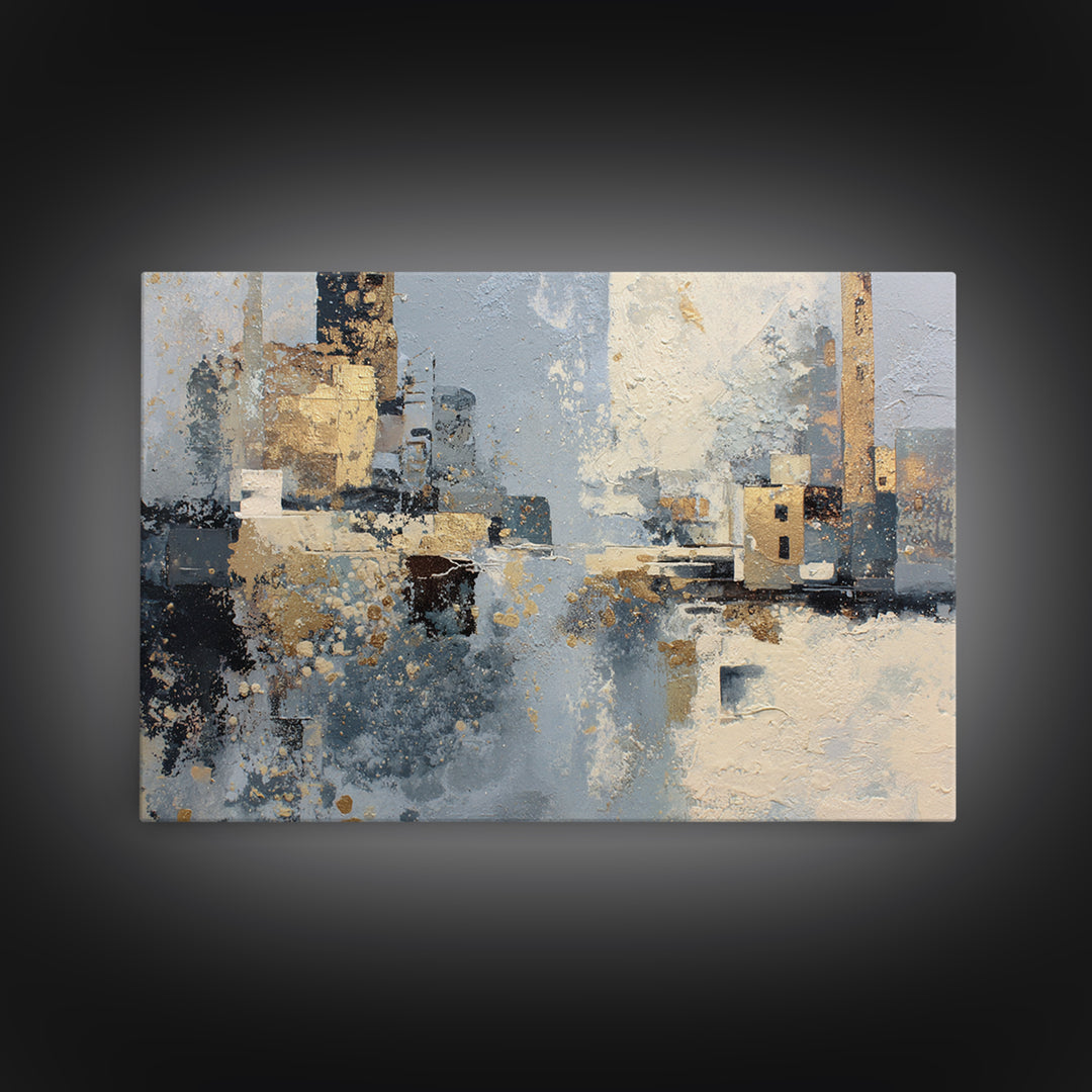 City Map Abstract Lines Without Readable Labels Framed Canvas Print, Hotel Art, Wall Sculpture, Hotel Decor, Abstract Art, HOT-3x2-28