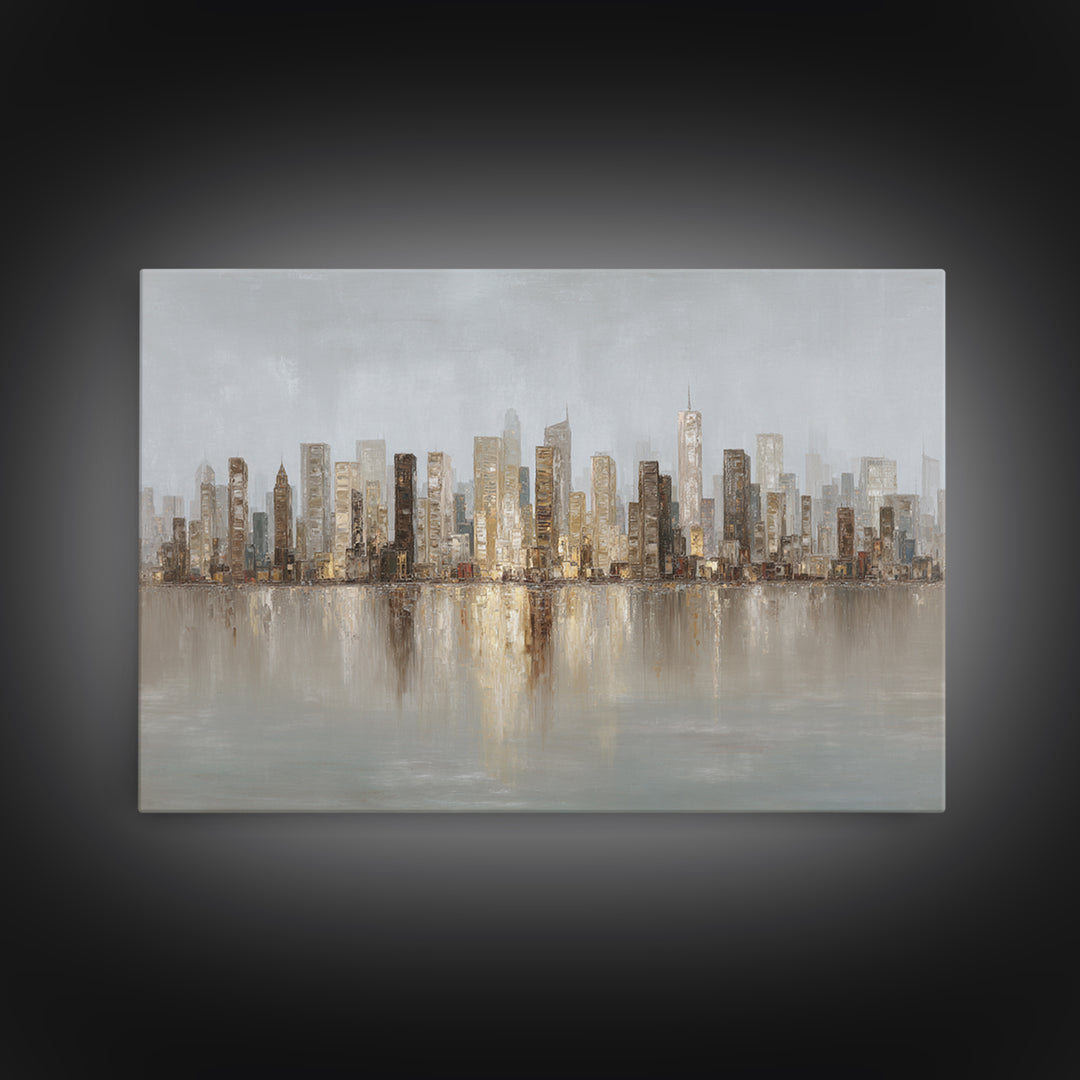 Quiet City Skyline Canvas Print, Hotel Art, Coastal Decor, Hotel Decor, Fine Art, Boutique, Statement Artwork, Boho Decor, HOT-3x2-30