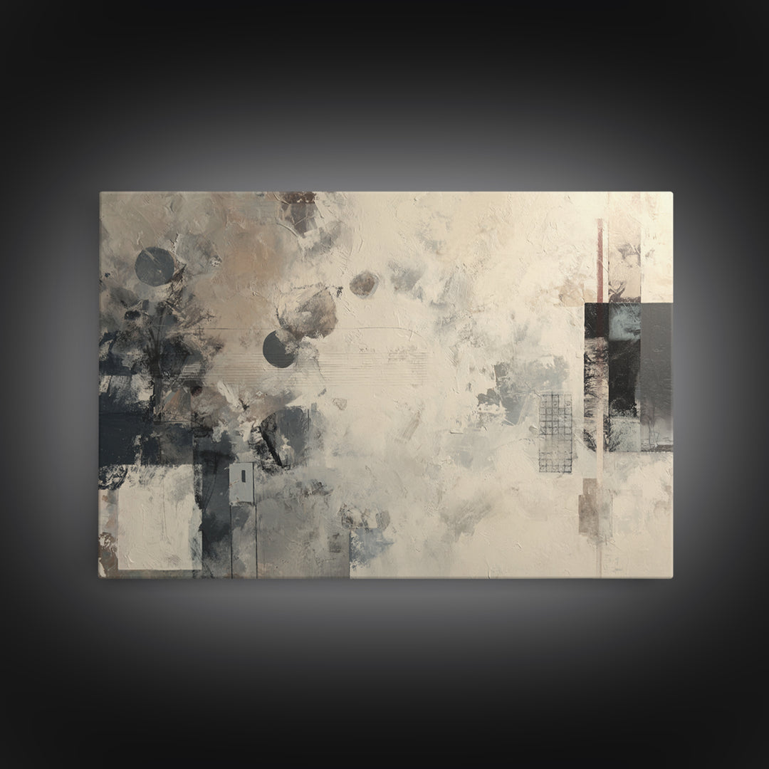 Sophisticated Neutral Abstract Framed Canvas Print, Hotel Art, Room Decor, Hotel Decor, Abstract Art, Boutique, Art Print, HOT-3x2-77