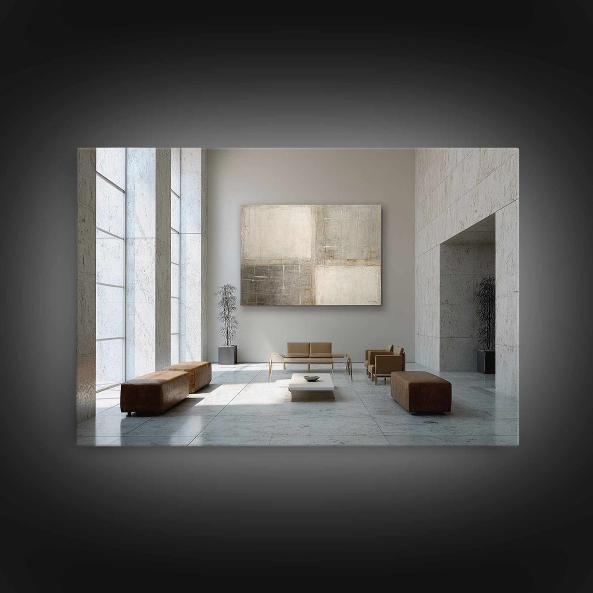 Minimal Architectural Arch Study Framed Canvas Print, Hotel Art, Coastal Wall Art, Hotel Decor, Oil Painting, Boutique, HOT-3x2-8