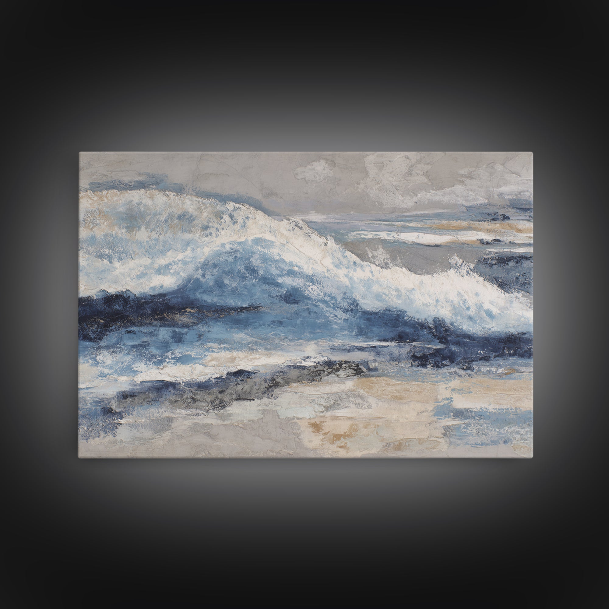 Soft Abstract Wave Forms Framed Canvas Print, Hotel Art, Minimalist Wall Art, Hotel Decor, Abstract Art, Boutique, HOT-3x2-86