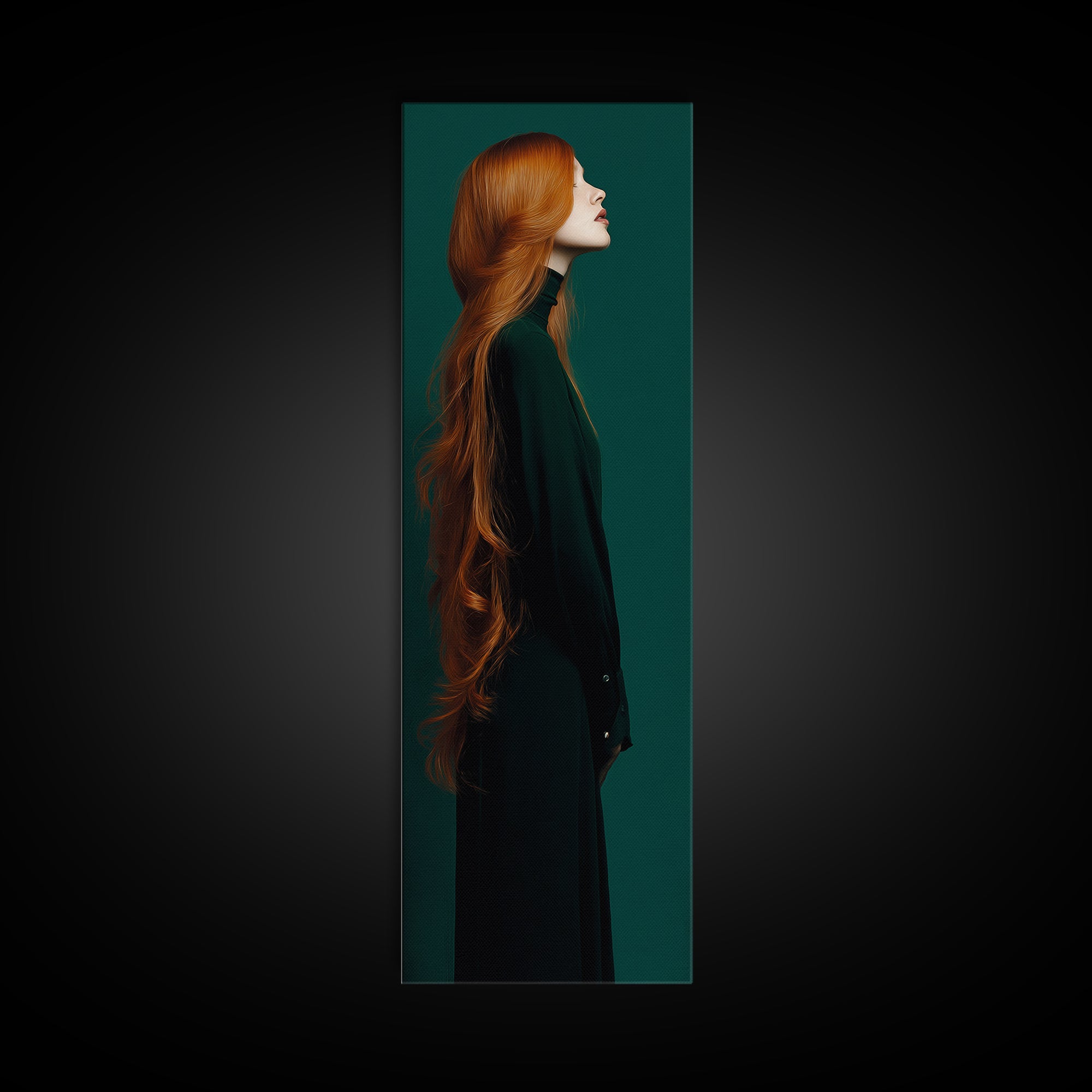 Copper Hair Silhouette Canvas Print, Hair Salon Art, Black Woman Wall Art, Living Room Decor, Fine Art, Style, Fine Art Print, HSA-1x3-22