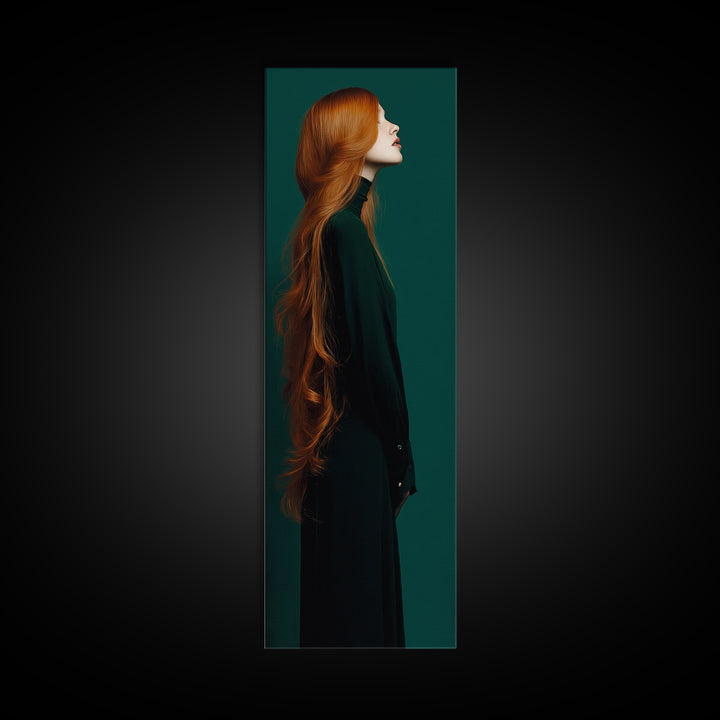 Copper Hair Silhouette Canvas Print, Hair Salon Art, Black Woman Wall Art, Living Room Decor, Fine Art, Style, Fine Art Print, HSA-1x3-22