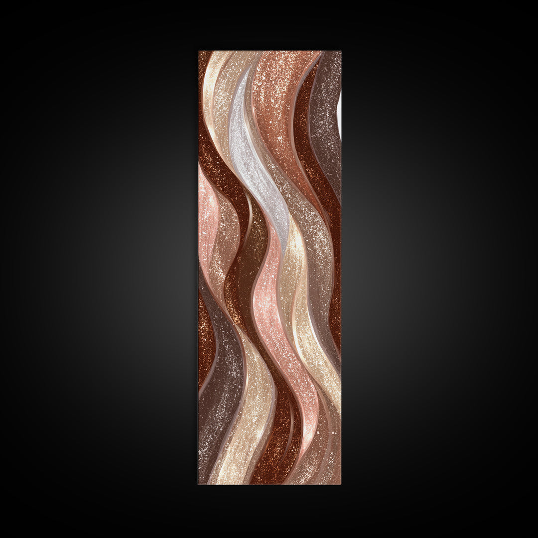 Abstract Hair Strands Forming Elegant Waves Canvas Print, Hair Salon Art, Printable Wall Art, Living Room Decor, Style, HSA-1x3-39