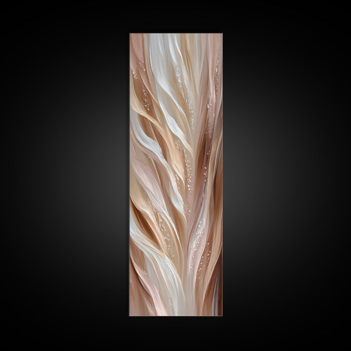Blonde Waves Painted Framed Canvas Print, Hair Salon Art, Minimalist Wall Art, Living Room Decor, Oil Painting, Style, HSA-1x3-76