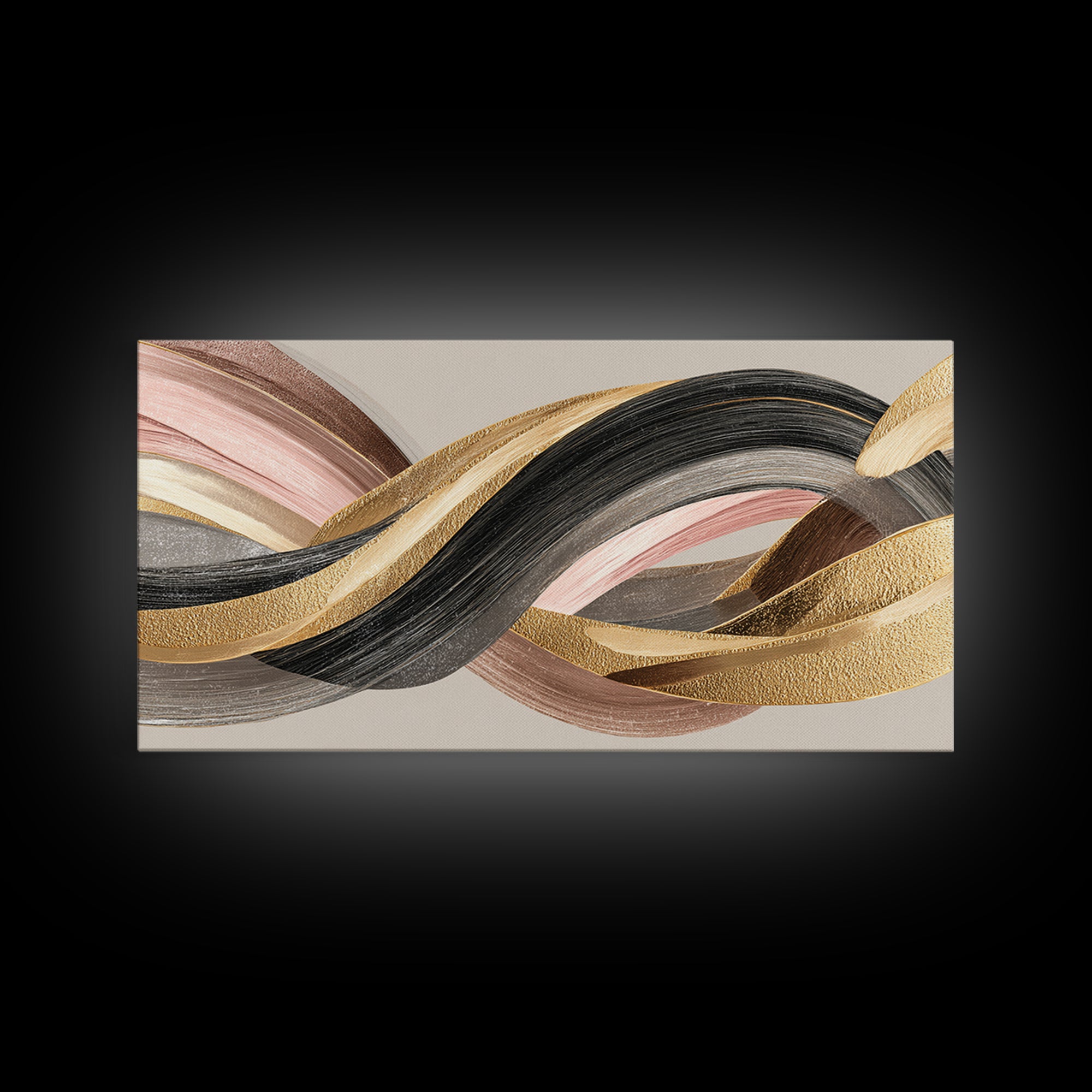 Hair Strands Turning into Abstract Ribbons Canvas Print, Hair Salon Art, Living Room Decor, Abstract Art, Style, HSA-2x1-17