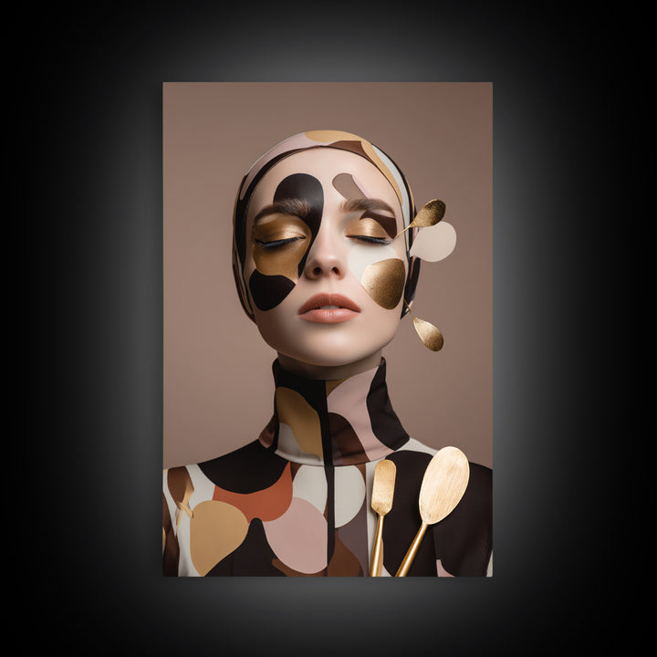 Mod 1960s Beauty Portrait Canvas Print, Hair Salon Art, Modern Decor, Living Room Decor, Fine Art, Style, Wall Decor, HSA-2x3-27