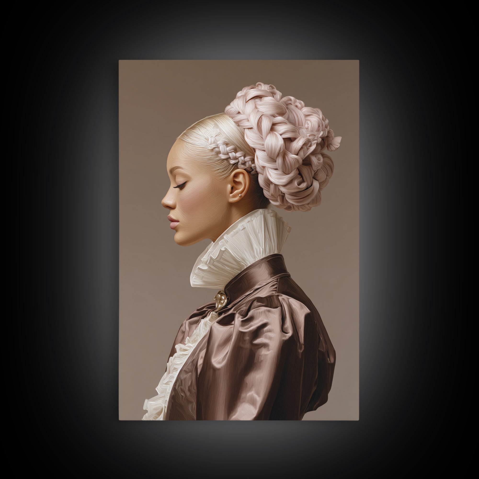 Braided Hairstyle Study Framed Canvas Print, Hair Salon Art, Contemporary Art, Living Room Decor, Fine Art, Style, Modern Art, HSA-2x3-43