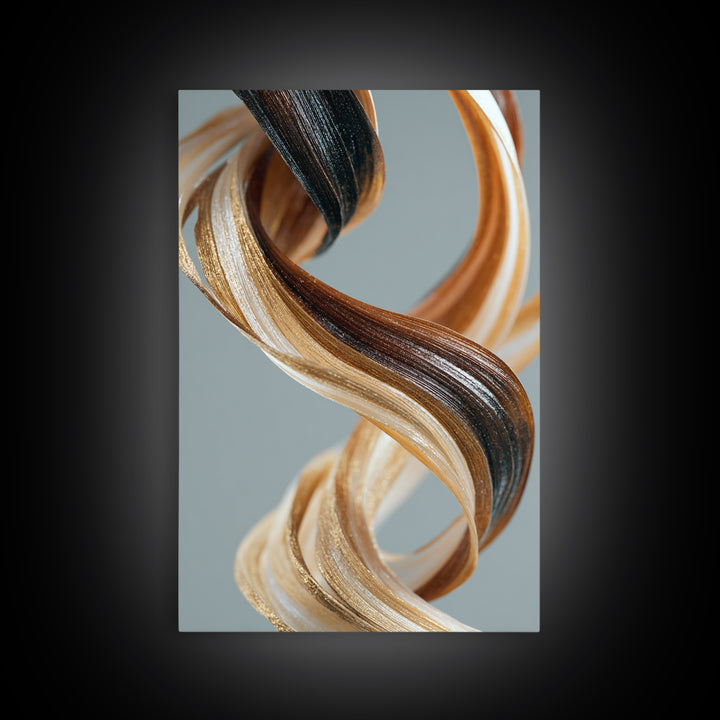 Hair Strands Turning into Abstract Ribbons Canvas Print, Hair Salon Art, Printable Wall Art, Living Room Decor, Style, HSA-2x3-53