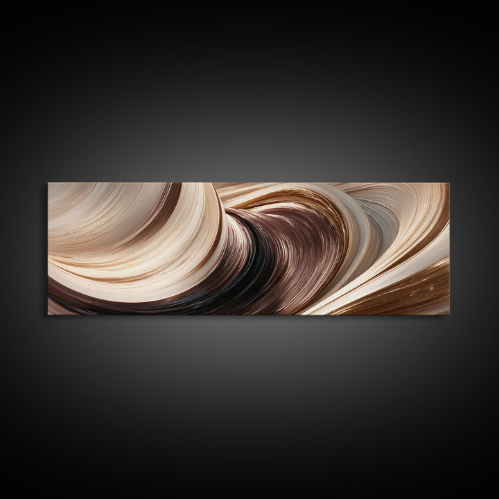 Abstract Hair Strands Forming Elegant Waves Canvas Print, Hair Salon Art, Fine Art Print, Living Room Decor, Abstract Art, HSA-3x1-19