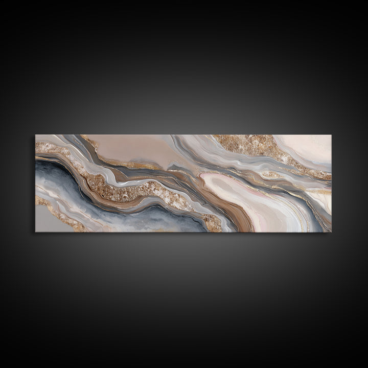 Abstract Hair Strands Forming Elegant Waves Canvas Print, Hair Salon Art, Art, Living Room Decor, Abstract Art, Style, HSA-3x1-43