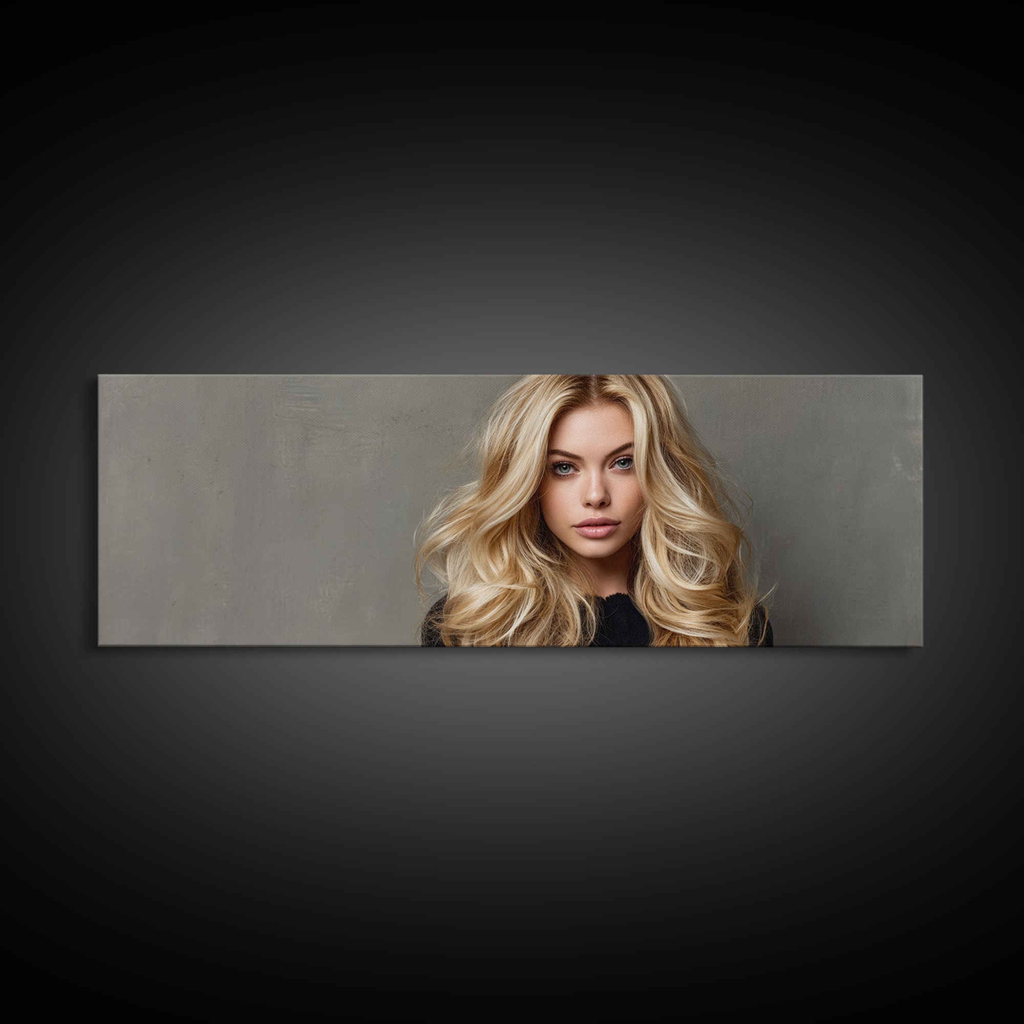 Blonde Waves Painted Canvas Print, Hair Salon Art, Afrocentric Art, Living Room Decor, Fine Art, Style, Statement Artwork, HSA-3x1-8