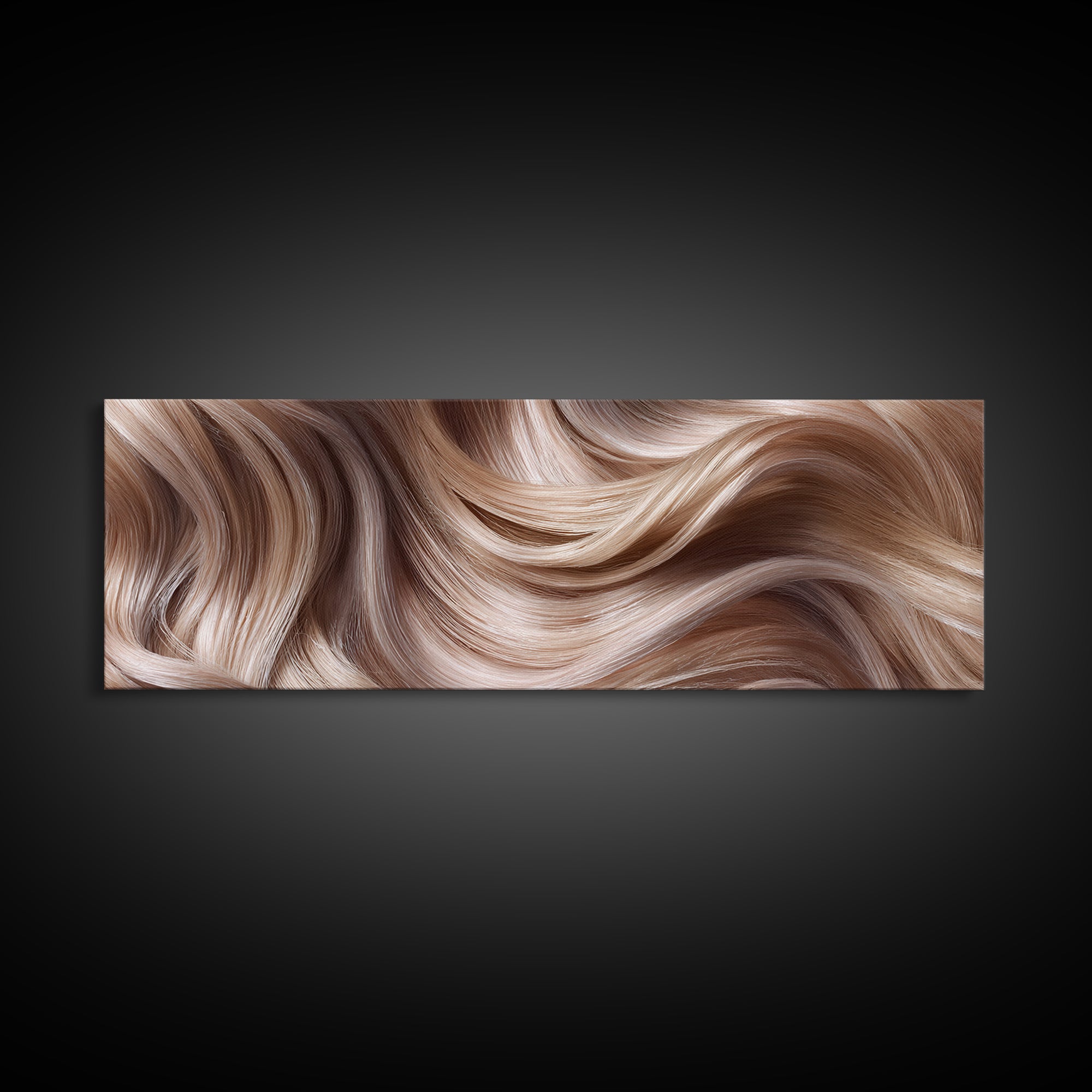 Blonde Waves Painted Canvas Print, Hair Salon Art, Art, Living Room Decor, Fine Art, Style, Black Art Prints, African Art, HSA-3x1-80