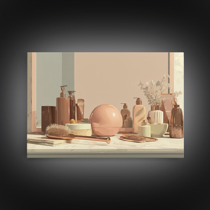 Rose Gold Salon Tool Still Life Canvas Print, Hair Salon Art, African American Art, Living Room Decor, Fine Art, Style, HSA-3x2-42