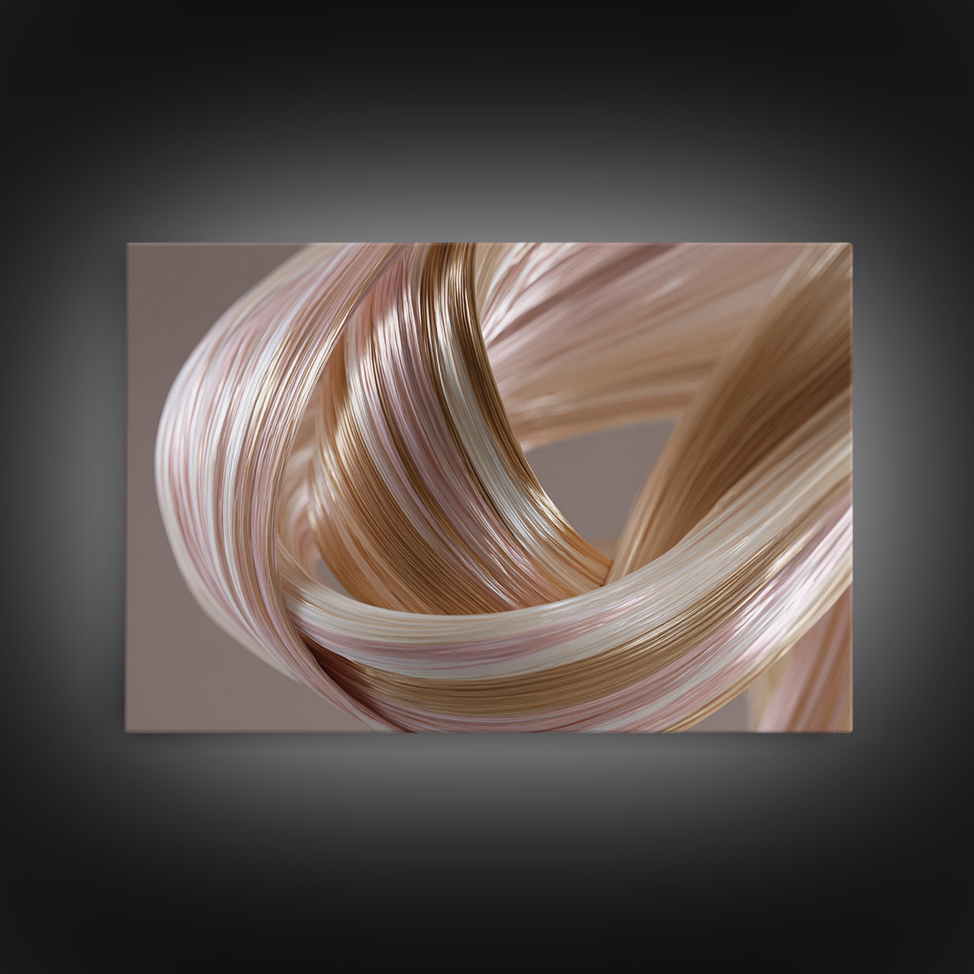 Hair Strands Turning into Abstract Ribbons Canvas Print, Hair Salon Art, Hairstylist, Living Room Decor, Fine Art, Style, HSA-3x2-49