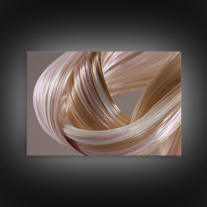 Hair Strands Turning into Abstract Ribbons Canvas Print, Hair Salon Art, Hairstylist, Living Room Decor, Fine Art, Style, HSA-3x2-49