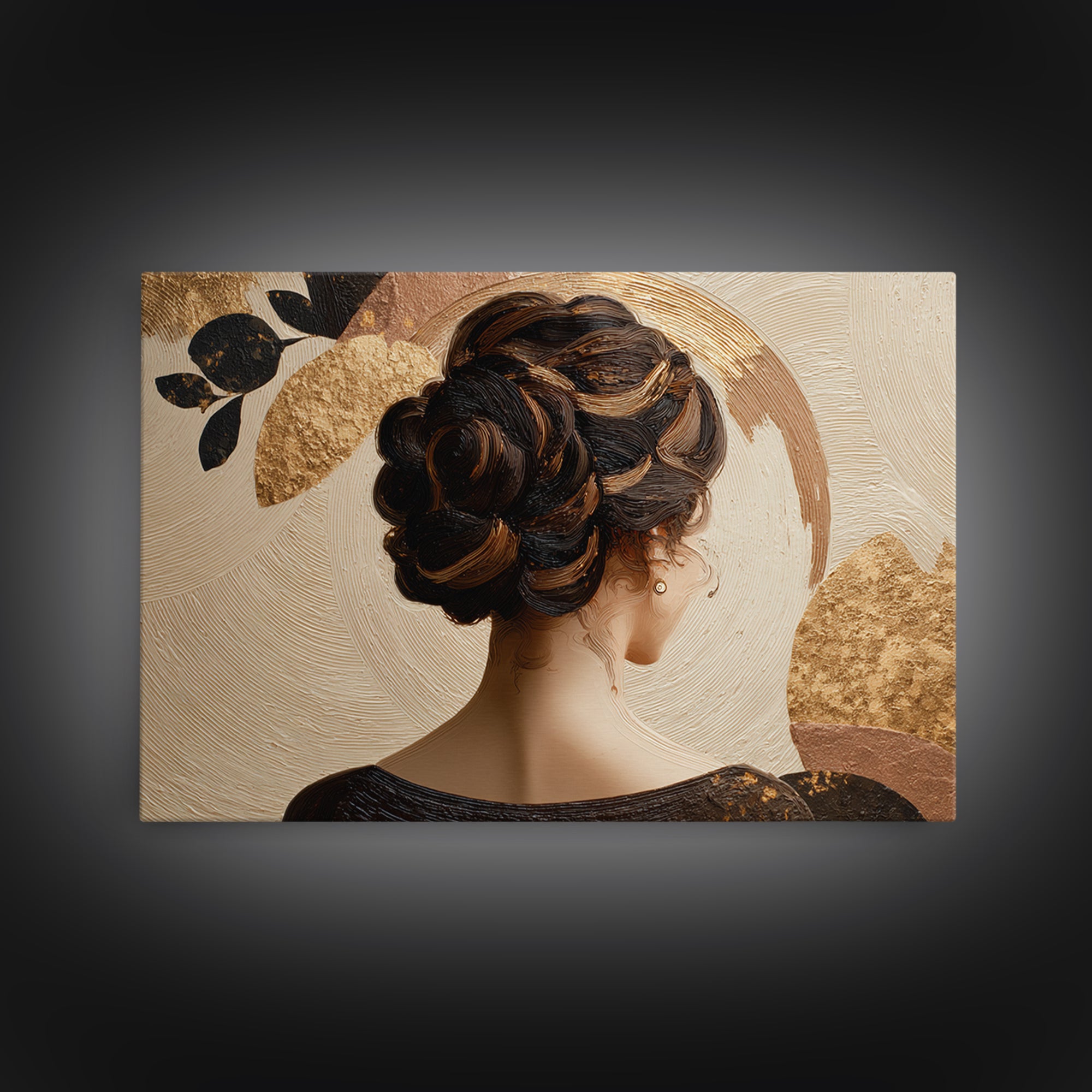 Braided Hairstyle Study Framed Canvas Print, Hair Salon Art, Black Wall Art, Living Room Decor, Style, Afrocentric Art, HSA-3x2-63
