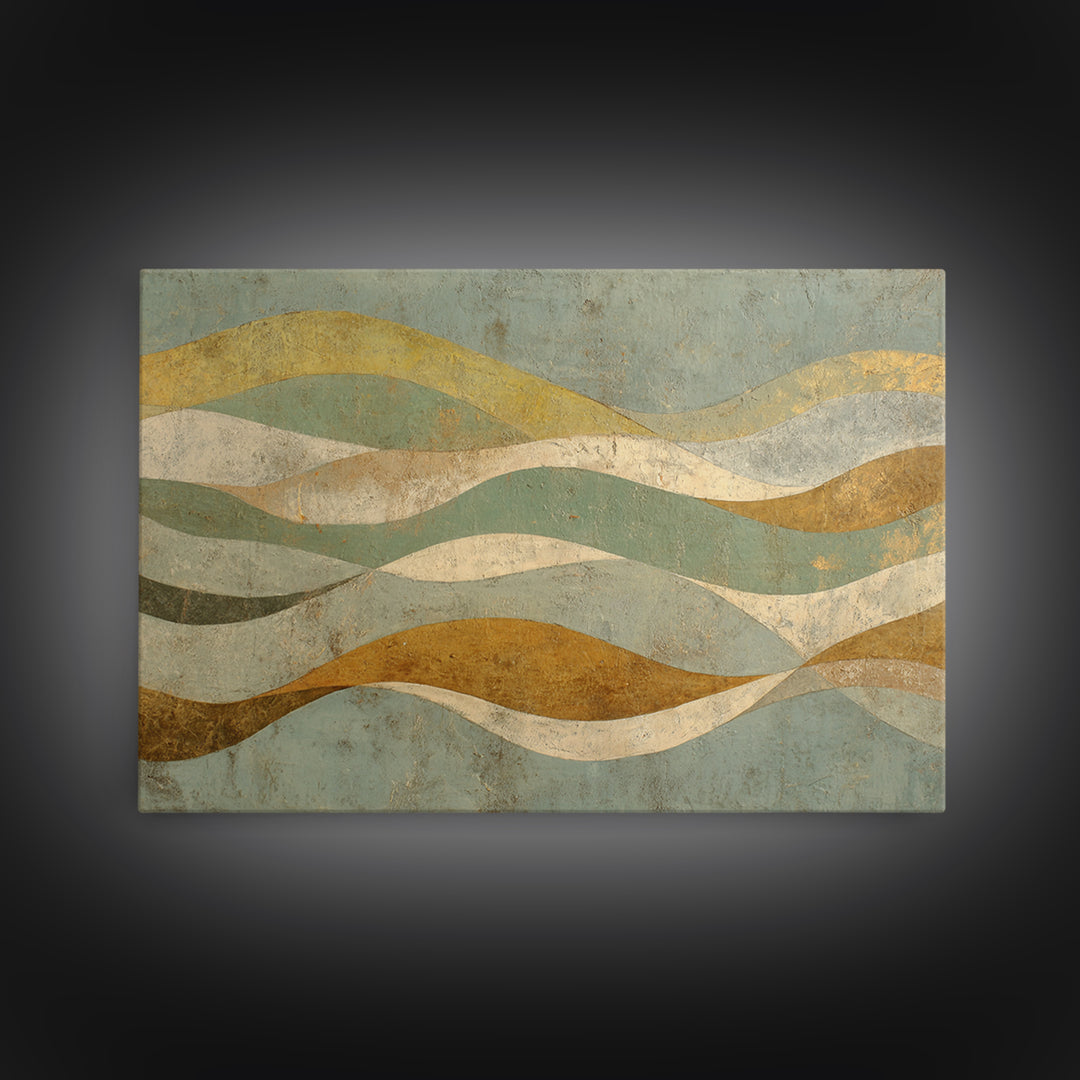 Abstract Hair Strands Forming Elegant Waves Framed Canvas Print, Hair Salon Art, Salon Sign, Living Room Decor, Abstract Art, HSA-3x2-79
