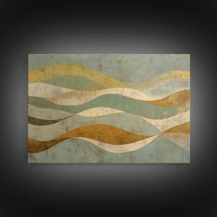 Abstract Hair Strands Forming Elegant Waves Framed Canvas Print, Hair Salon Art, Salon Sign, Living Room Decor, Abstract Art, HSA-3x2-79