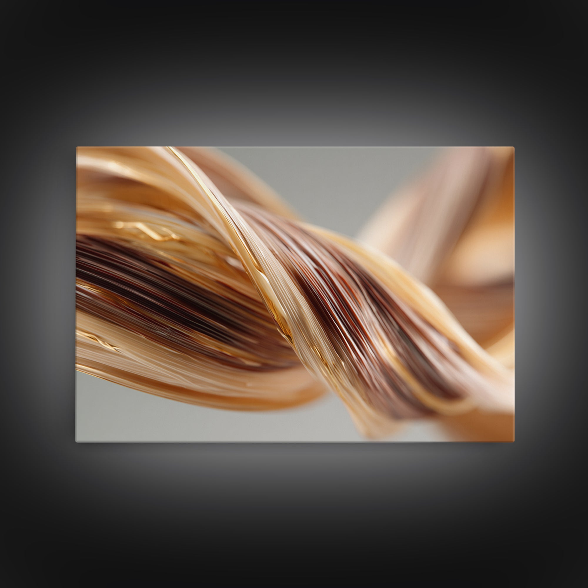 Hair Strands Turning into Abstract Ribbons Canvas Print, Hair Salon Art, Hairdresser Gifts, Living Room Decor, Style, HSA-3x2-97
