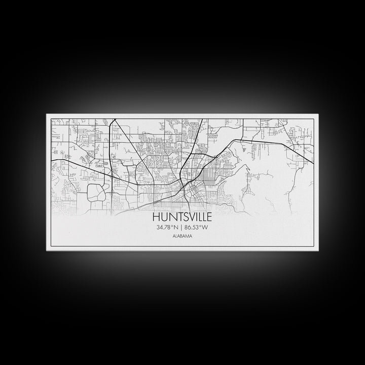 Huntsville City Map, Alabama Map, Map Art, Modern Art, Wall Art, Canvas Art, Country Wall Décor, Gifts For Her, Room Décor For Teens, Prints