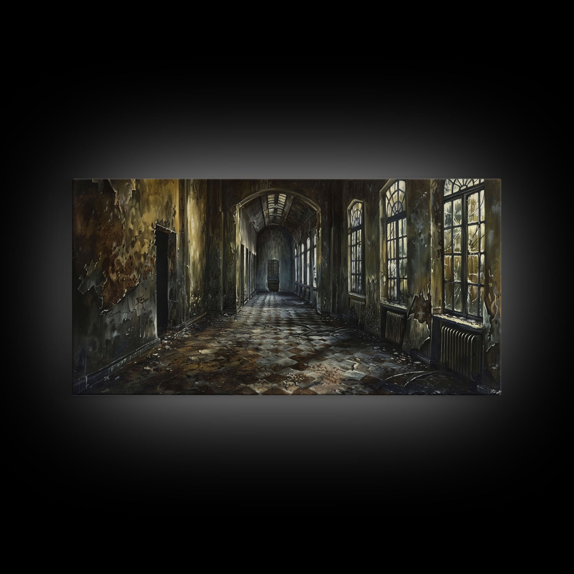 Insane Asylum Canvas Print, Wood Framed Wall Art, Creepy Dark Academia Spooky Season, Spooky Vibes, Halloween Prop Gift Idea