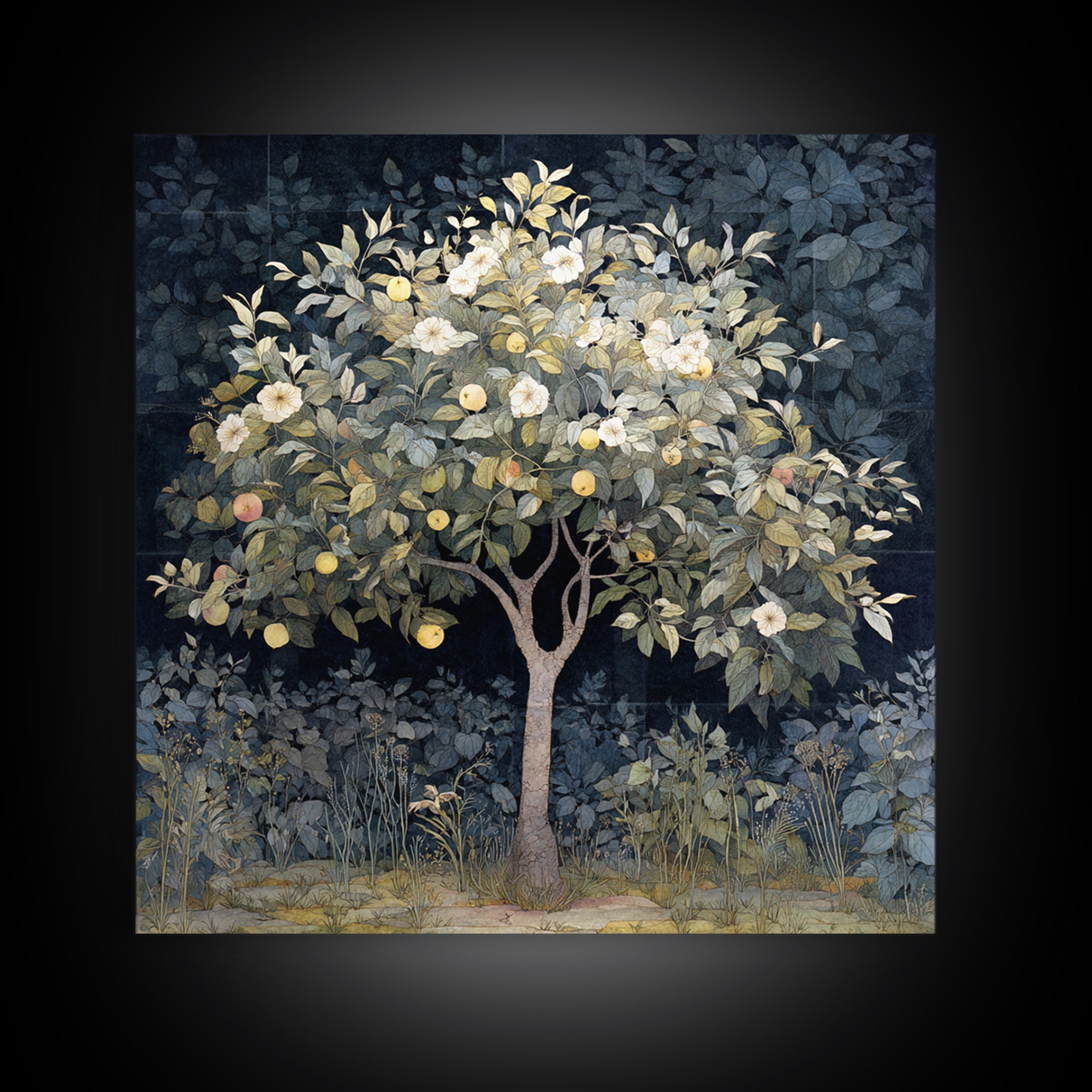 Apple Tree in Summer Orchard Canvas Print, Impressionist Art, Gallery Decor, Living Room Decor, Fine Art, Impression, IMP-1x1-17