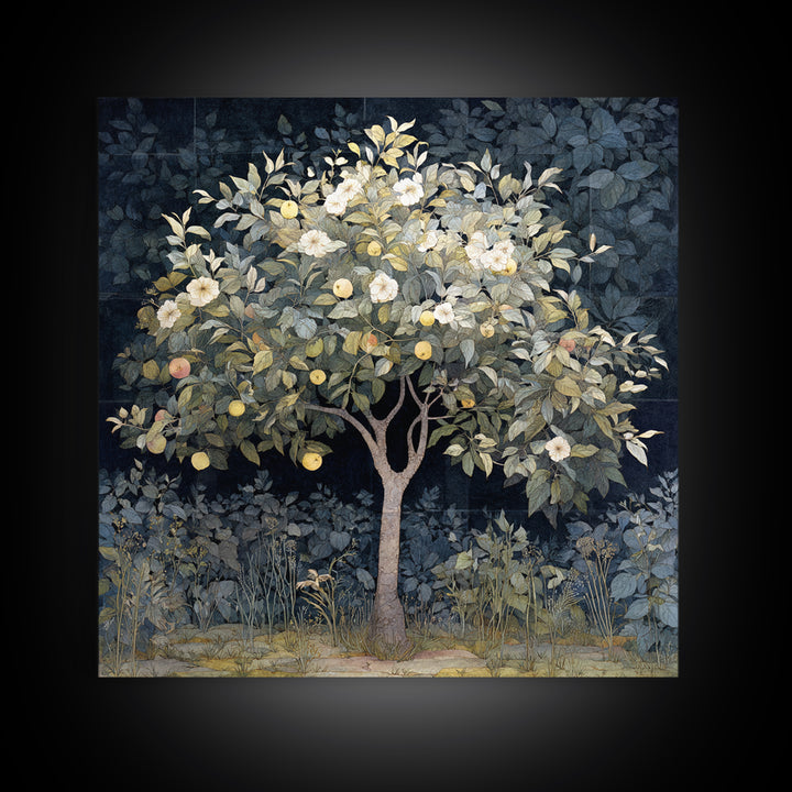 Apple Tree in Summer Orchard Canvas Print, Impressionist Art, Gallery Decor, Living Room Decor, Fine Art, Impression, IMP-1x1-17