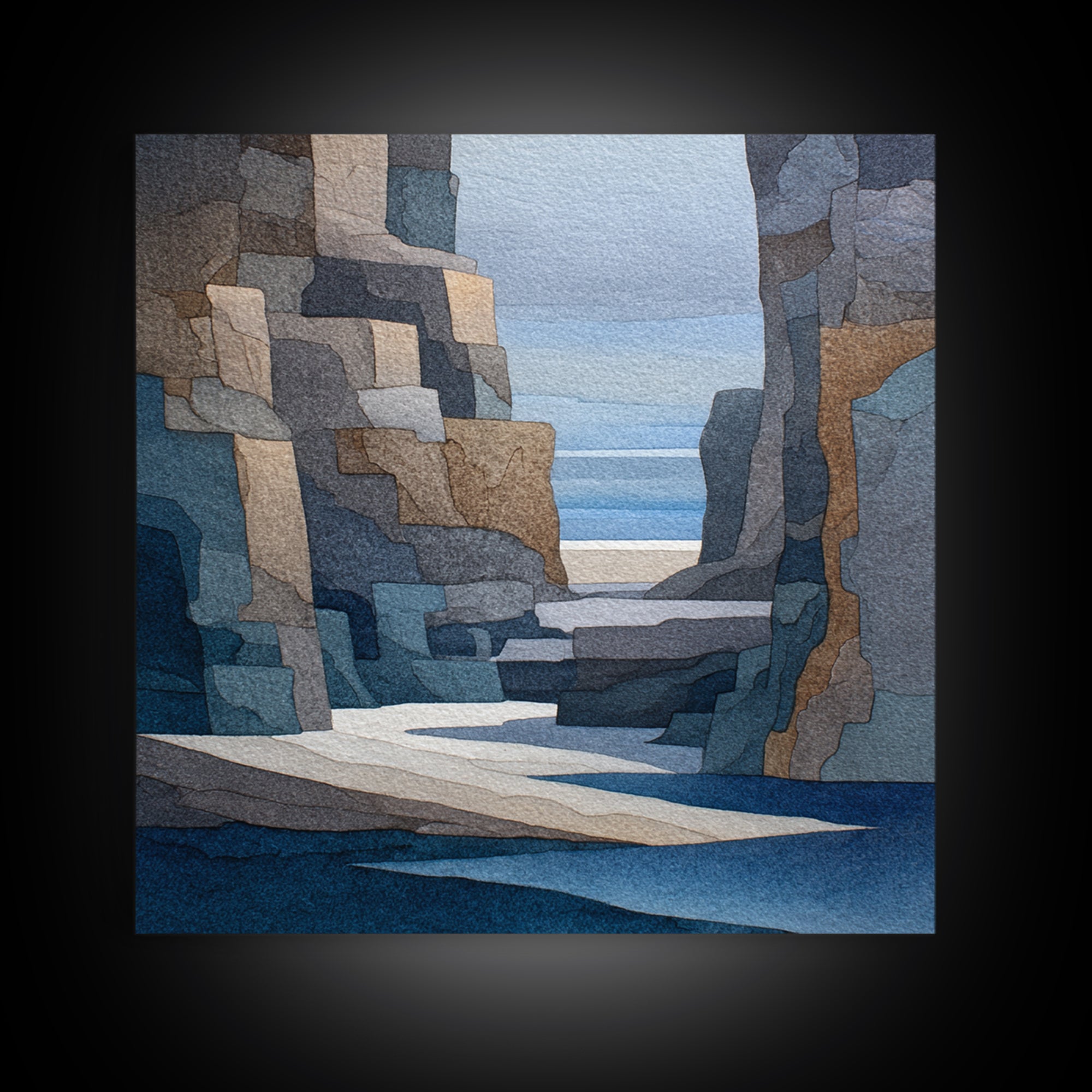 Soft Seaside Cliffs Canvas Print, Impressionist Art, Fine Art Print, Living Room Decor, Fine Art, Impression, Painting, IMP-1x1-5
