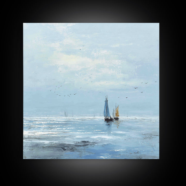 Coastal Beach Figures Canvas Print, Impressionist Art, Room Decor, Living Room Decor, Oil Painting, Impression, Large Wall Art, IMP-1x1-91