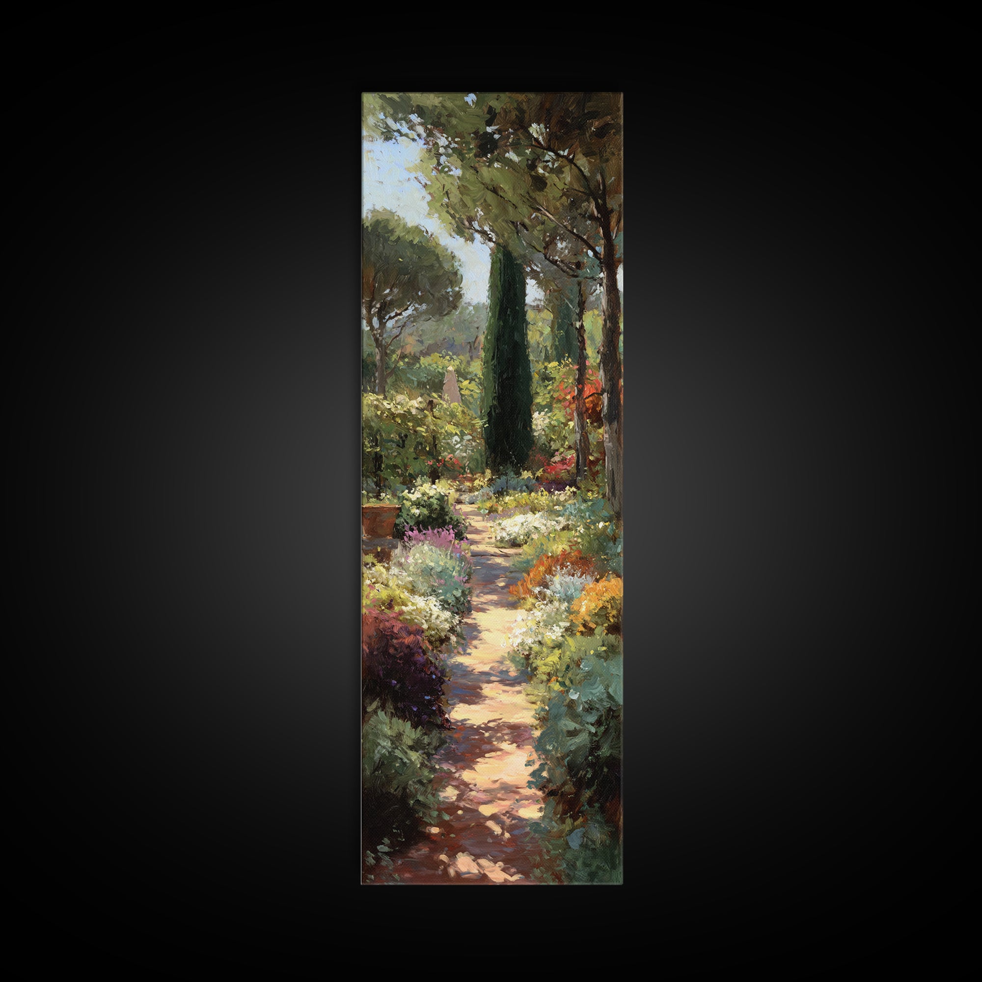 Garden Path Covered Canvas Print, Impressionist Art, Gallery Decor, Living Room Decor, Fine Art, Impression, Wall Art, IMP-1x3-14