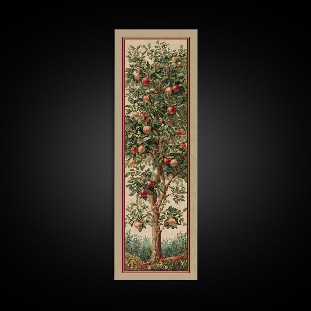 Apple Tree in Summer Orchard Framed Canvas Print, Impressionist Art, Textured Painting, Living Room Decor, Fine Art, Impression, IMP-1x3-29