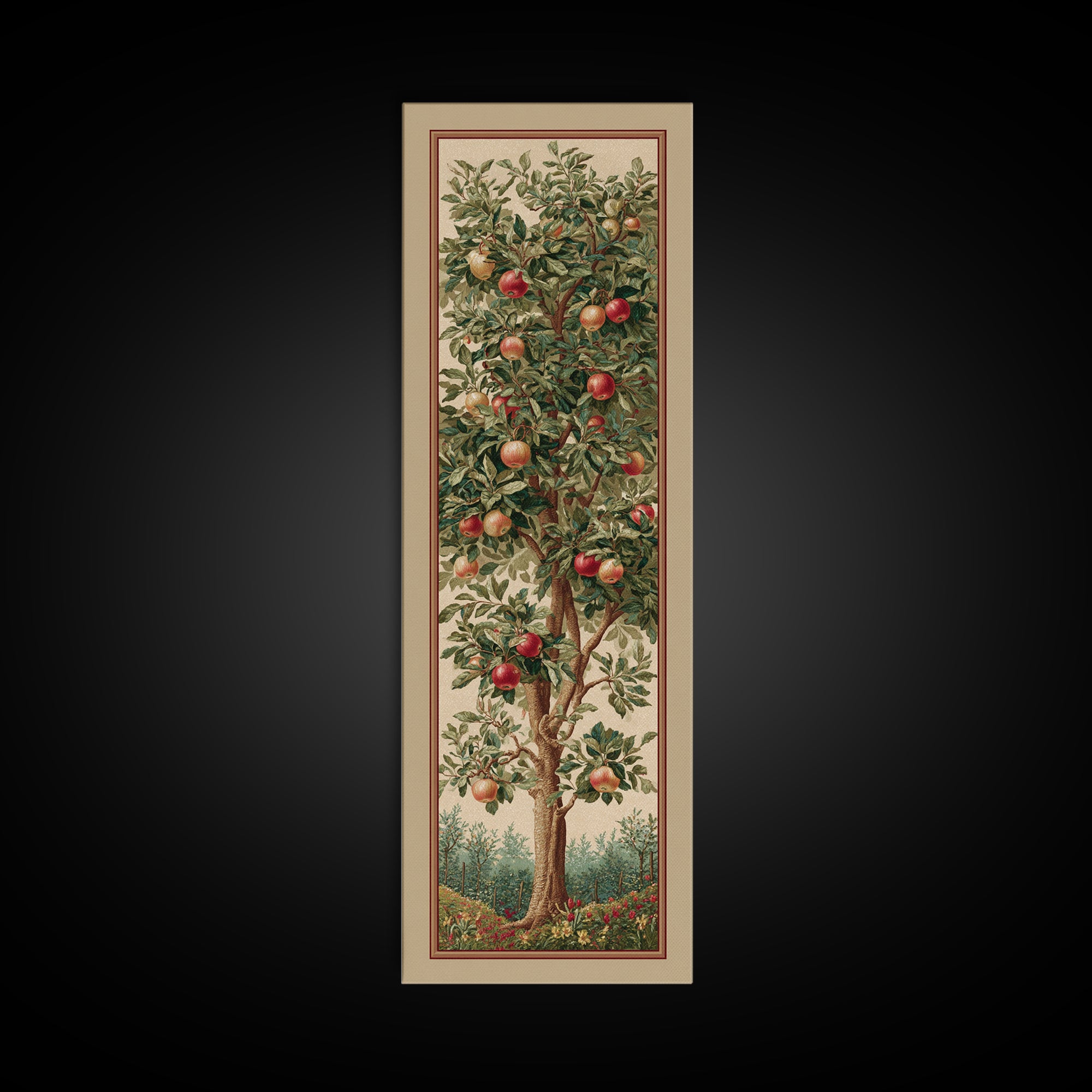 Apple Tree in Summer Orchard Framed Canvas Print, Impressionist Art, Textured Painting, Living Room Decor, Fine Art, Impression, IMP-1x3-29
